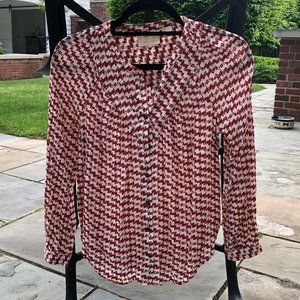 Anthropologie Red and White Blouse